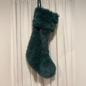Large Luxurious Green Faux Fur Stocking